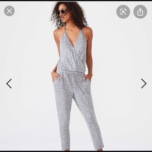 Lou & Grey soft grey strappy racer back jumpsuit